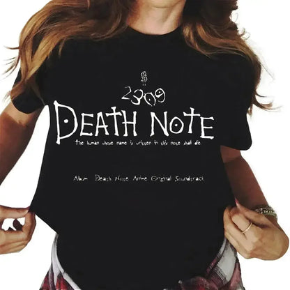 Japanese Anime Death Note Graphic Print T Shirt Men Women Fashion Casual Harajuku Short Sleeve Plus Size Unisex T Shirt