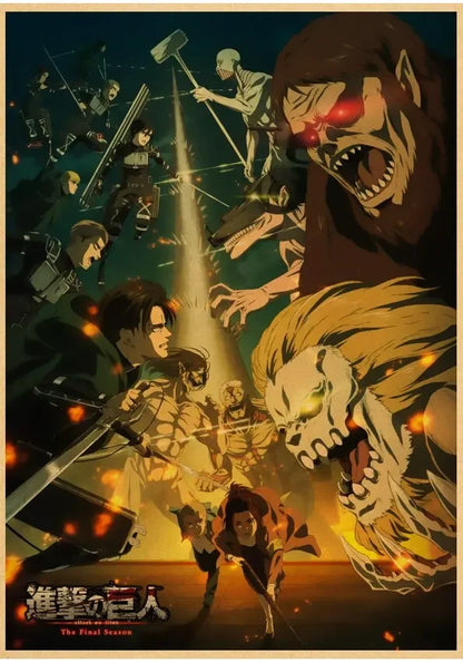 Attack on Titan Season  Eren Poster  Japanese Anime Classic Kraft Paper Wall Art Decor for Home  Room  Unique Prints  Stickers f
