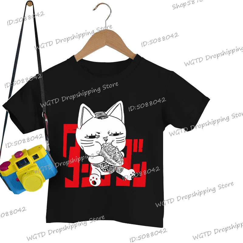 Dan Da Dan Anime Boys Girls T-shirts Japanese Manga Dandadan Children's Clothing Cute Cartoon Graphic Print Kids Y2K Tops