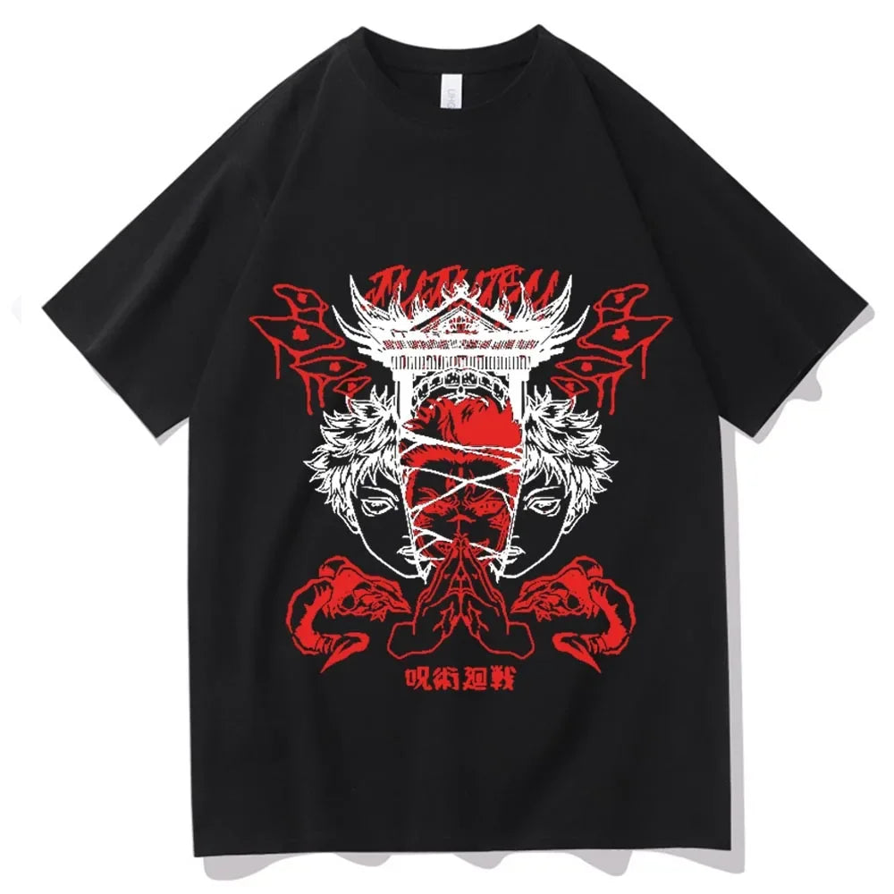Men's Japanese Jujutsu Kaisen Geto Suguru cartoon anime Harajuku printed short-sleeved T-shirt casual wear