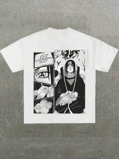 Naruto Itachi Uchiha Anime Men's T-shirt Short Sleeve Streetwear Summer Graphic Tee Cosplay Japanese Manga Print Y2k Clothes Top