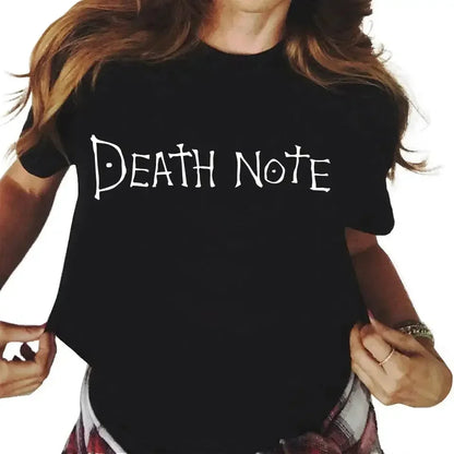 Japanese Anime Death Note Graphic Print T Shirt Men Women Fashion Casual Harajuku Short Sleeve Plus Size Unisex T Shirt