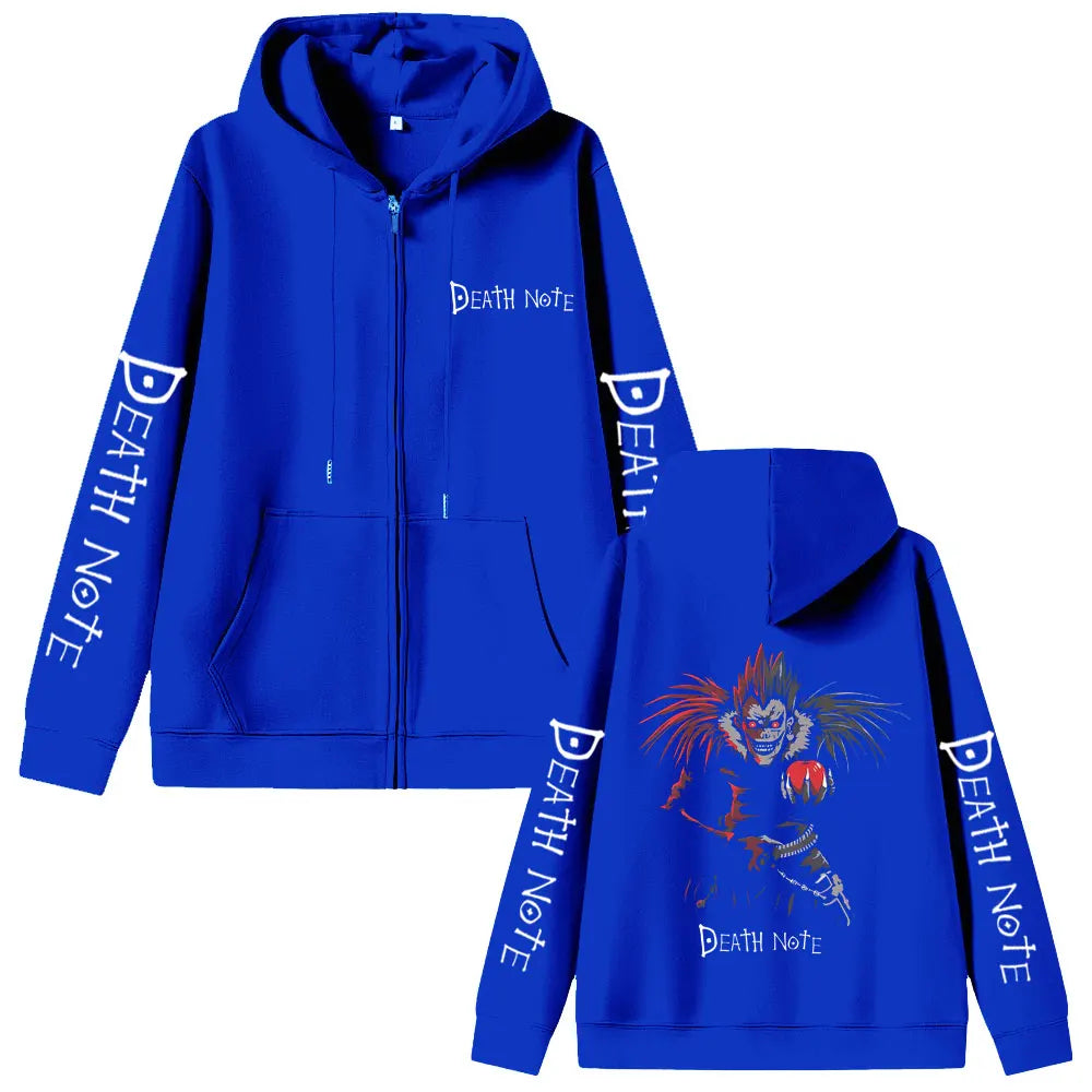 Anime Death Note Ryuk Graphic Zipper Hoodie Men Women Clothing Fashion Vintage Oversized Jacket Men's Cartoon Manga Merch Coat