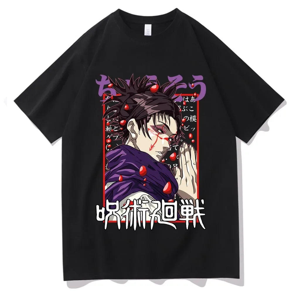 Men's Japanese Jujutsu Kaisen Geto Suguru cartoon anime Harajuku printed short-sleeved T-shirt casual wear