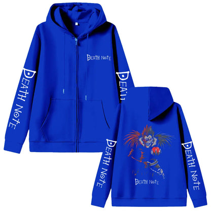 Anime Death Note Ryuk Graphic Zipper Hoodie Men Women Clothing Fashion Vintage Oversized Jacket Men's Cartoon Manga Merch Coat