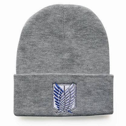 NEW Anime Attack on Titan Fashion Embroidery Knitted Hat New Men Women Hip Hop Hat Winter Hat Fashion Unisex Cap Streetwear gift