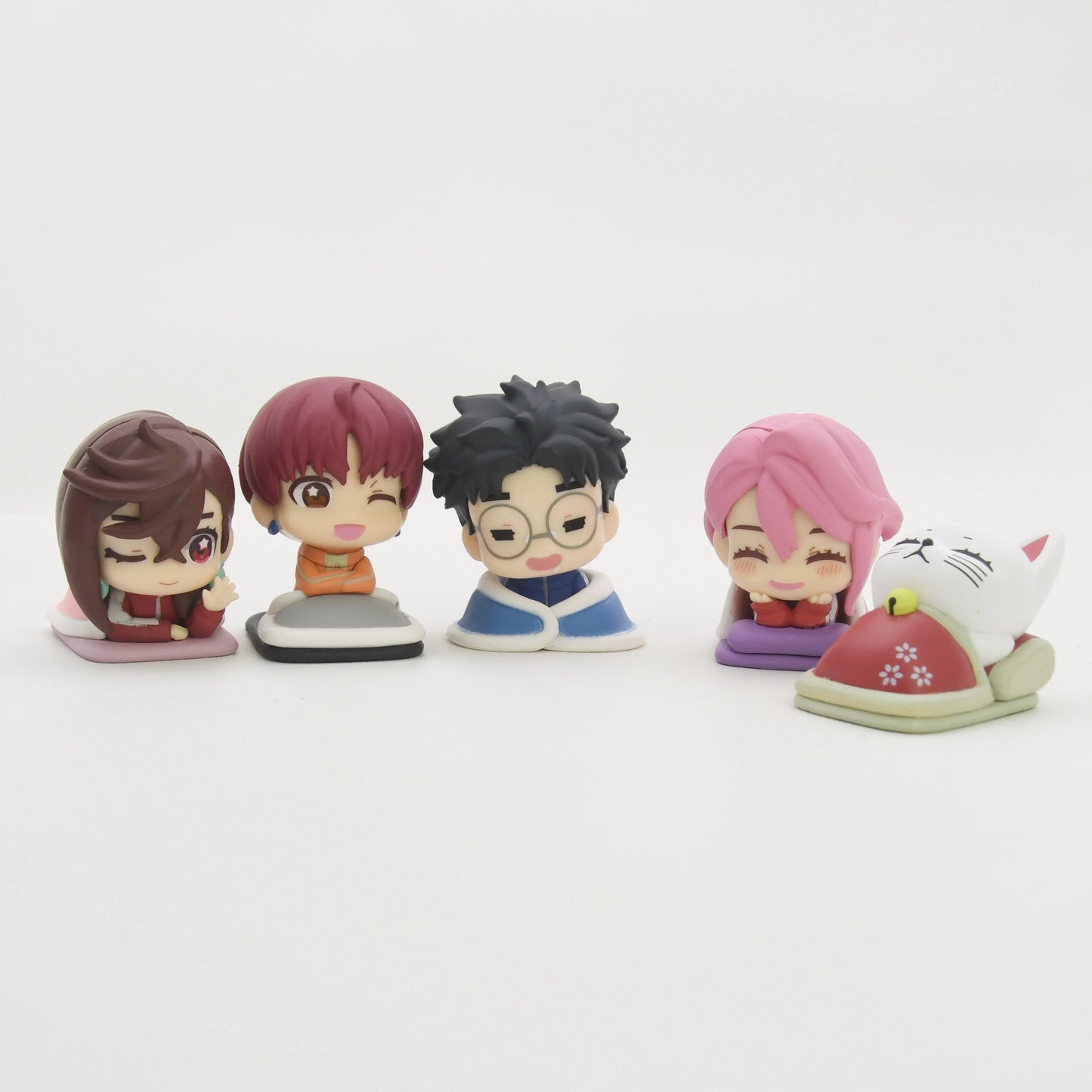 Stand stones capsule toys cute Onemutan Dandadan Okarun Momo Ken Takakura Aira Jiji beckoning cat anime sleeping figures