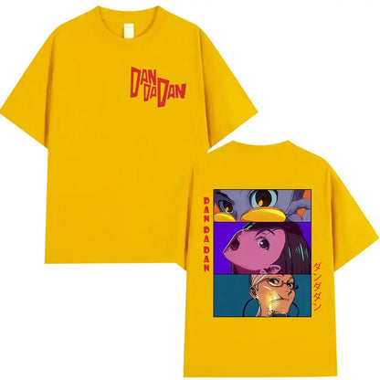 Japan Anime Dandadan Okarun Dan Da Dan Print Tee Shirt Mens Women Vintage Aesthetic T-shirt Fashion High Quality Cotton T Shirts