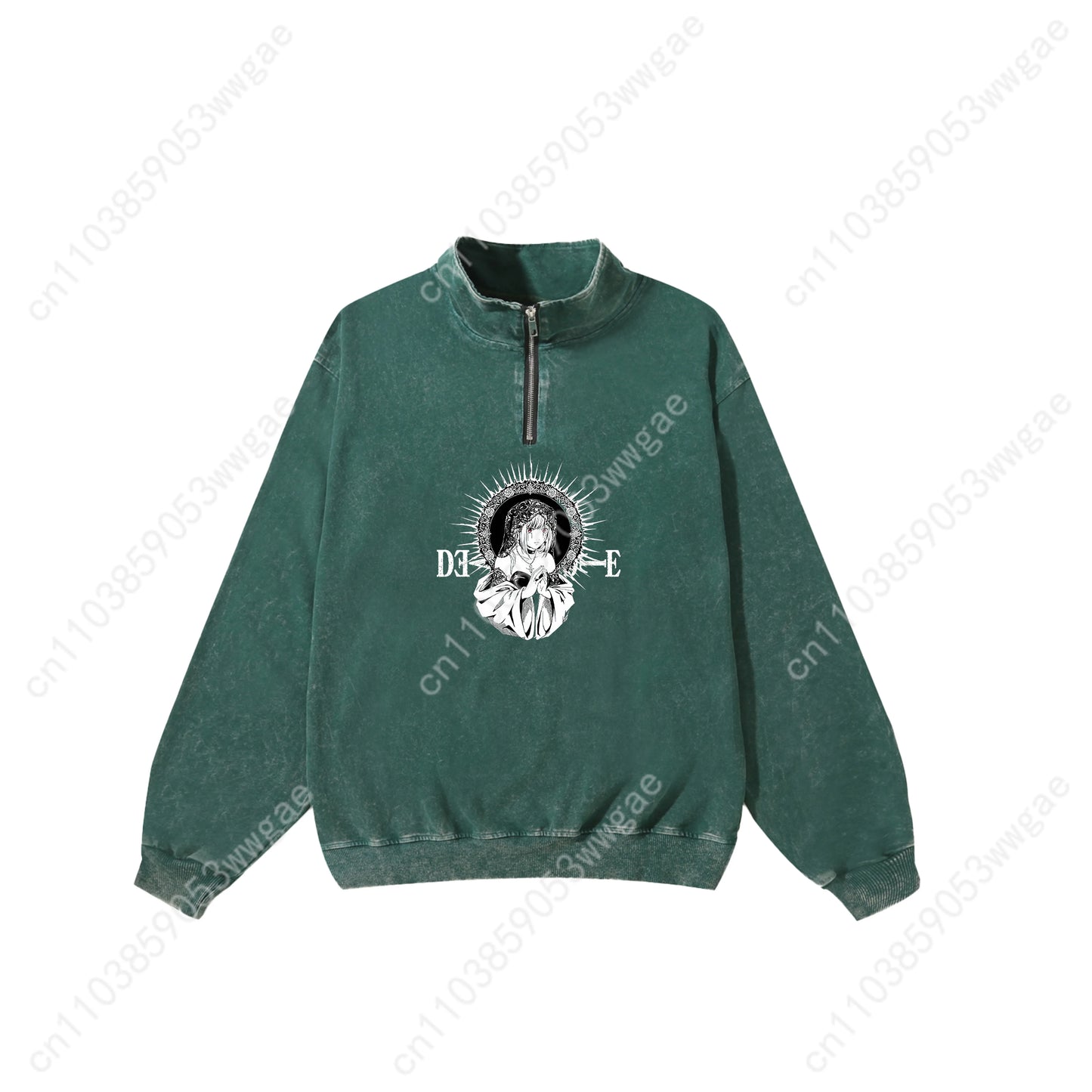 Death Note Retro Sweatshirt Man Woman Teenager Vintage Pullover Half Zipper Sweatshirt Anime Customized Top Long Sleeved Tshirt