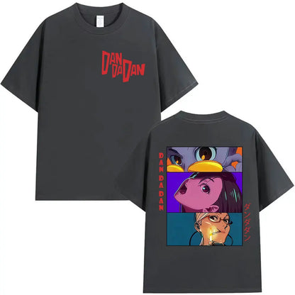 Japan Anime Dandadan Okarun Dan Da Dan Print Tee Shirt Mens Women Vintage Aesthetic T-shirt Fashion High Quality Cotton T Shirts