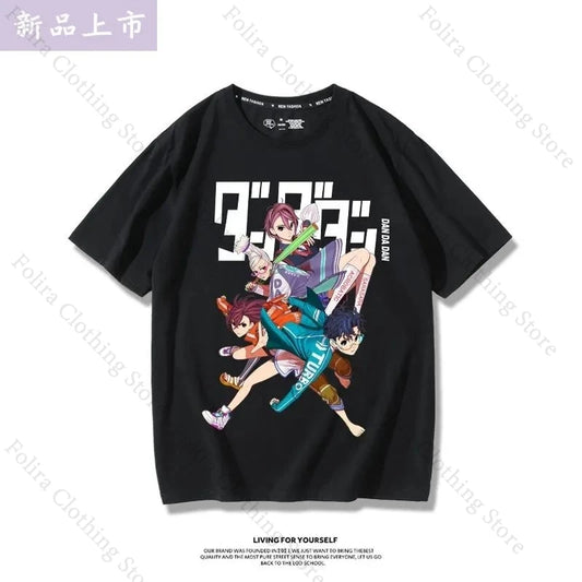 2025 Anime DAN DA DAN Printing T-shirt Cotton Summer Tops Short Sleeve Tee Casual Men Women T-shirts Men's Clothing