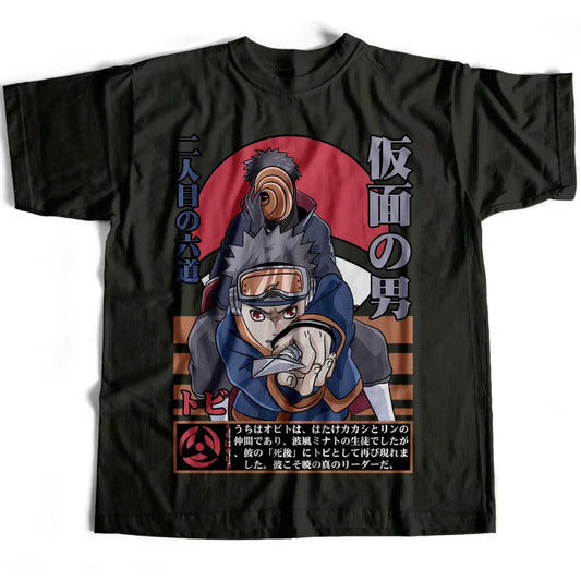Uchiha Obito Naruto Japanese Anime Men Women Summer T-Shirt Harajuku Vintage Short Sleeve Loose Oversized Casual Comfort Y2k Top