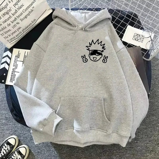 2025 Spring Autunm Unisex Jujutsu Kaisen Anime Hoodies Sweatshirts Large Animated DesignsKawaii Gojo Satoru Graphic Streetwear