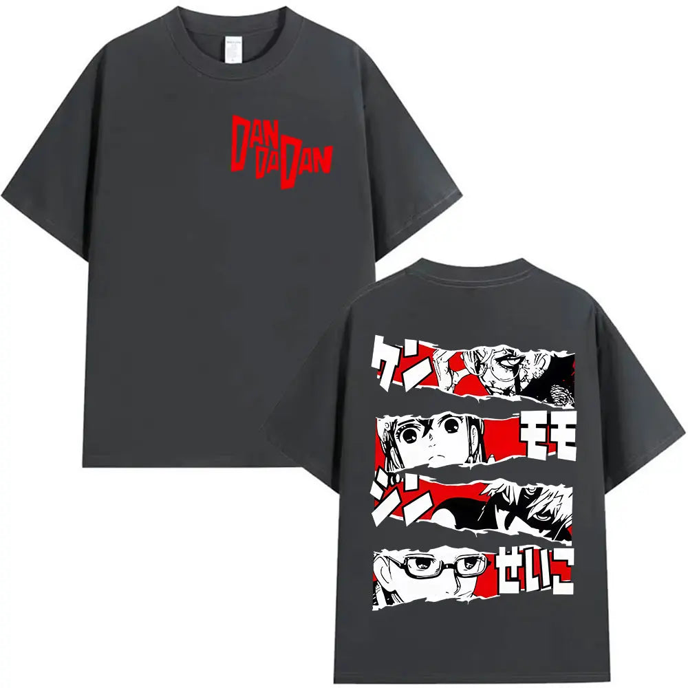 Japan Anime Dandadan Okarun Dan Da Dan Graphic Cover T Shirt Men Women Vintage Oversized T-Shirt O-Neck High Quality Cotton Tees