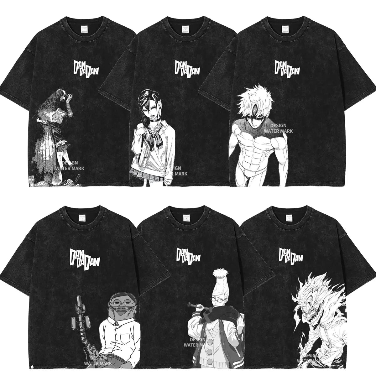 DanDaDan T Shirt Anime Oversized Vintage Washed T-shirts Streetwear Retro Manga Ayase Momo Takakura Ken DTG Printing Top Tee Men