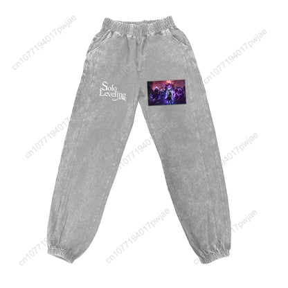 Anime Solo Leveling Sung Jin-Woo Pants Man Woman Teenager Vintage Trousers Cotton Elastic Sweatpant Custom Made Pant With Pocket