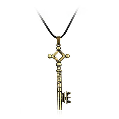Attack On Titan Necklace Eren Key Shingeki No Kyojin Pendant Fashion Vintage Retro Anime Jewelry For Men Cosplay
