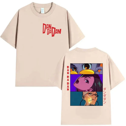 Japan Anime Dandadan Okarun Dan Da Dan Print Tee Shirt Mens Women Vintage Aesthetic T-shirt Fashion High Quality Cotton T Shirts