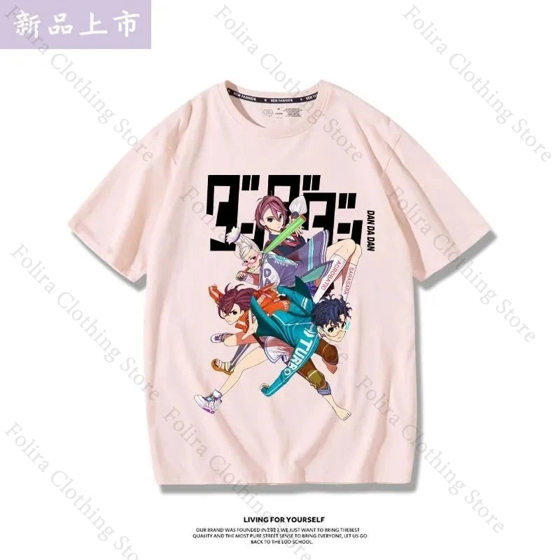 2025 Anime DAN DA DAN Printing T-shirt Cotton Summer Tops Short Sleeve Tee Casual Men Women T-shirts Men's Clothing