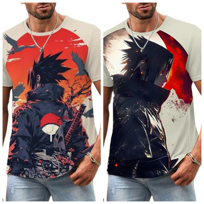 2025 Summer Hot-selling New Anime Naruto Series T-shirt 3D Fashion Short-sleeved Crew Neck Casual Street Breathable Top