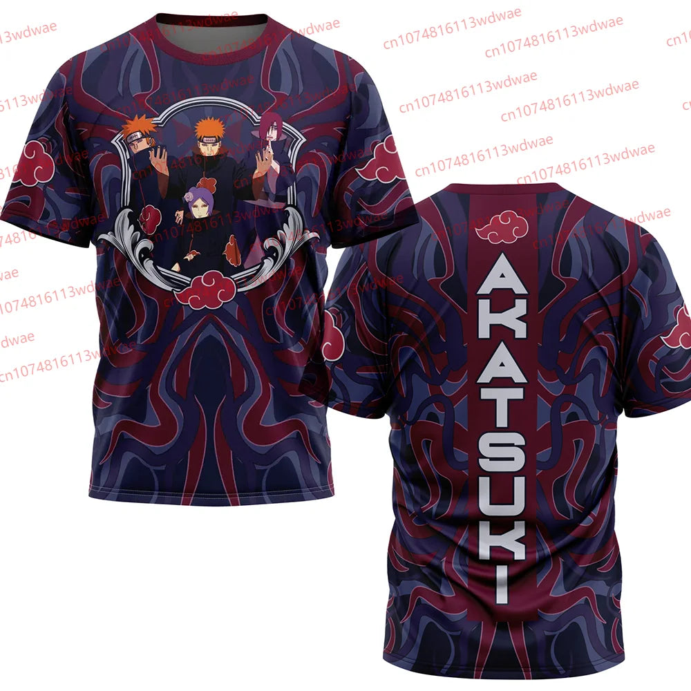 Akatsuki Anime T-Shirt Naruto Characters Design Shirt Uchiha Sasori Pain Cosplay Clothes Pain T-Shirt Akatsuki Character Shirt