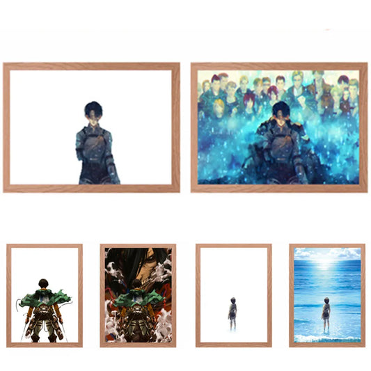 INS Anime Attack on Titan LED Night Light Colorful USB Plug in Three Color Lighting Surprise Desk Lamp Toy Christmas Gift