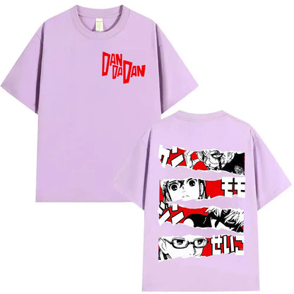 Japan Anime Dandadan Okarun Dan Da Dan Graphic Cover T Shirt Men Women Vintage Oversized T-Shirt O-Neck High Quality Cotton Tees