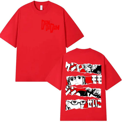 Japan Anime Dandadan Okarun Dan Da Dan Graphic Cover T Shirt Men Women Vintage Oversized T-Shirt O-Neck High Quality Cotton Tees