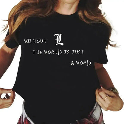 Japanese Anime Death Note Graphic Print T Shirt Men Women Fashion Casual Harajuku Short Sleeve Plus Size Unisex T Shirt