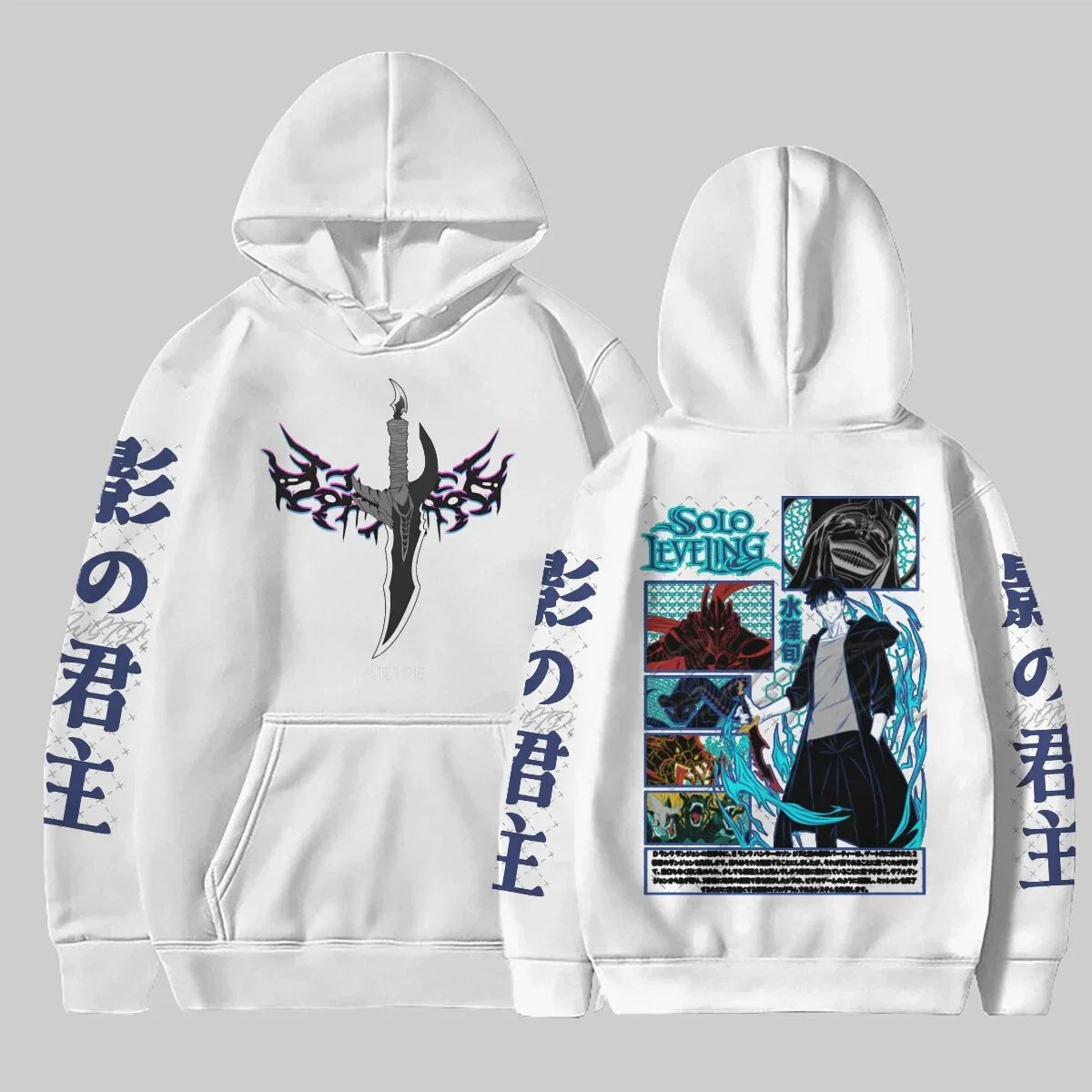 Anime Solo Leveling Sung Jinwoo Print Hoodies Men Women Manga Casual Pullover Unisex Harajuku Streetwear Long Sleeve Sweatshirts