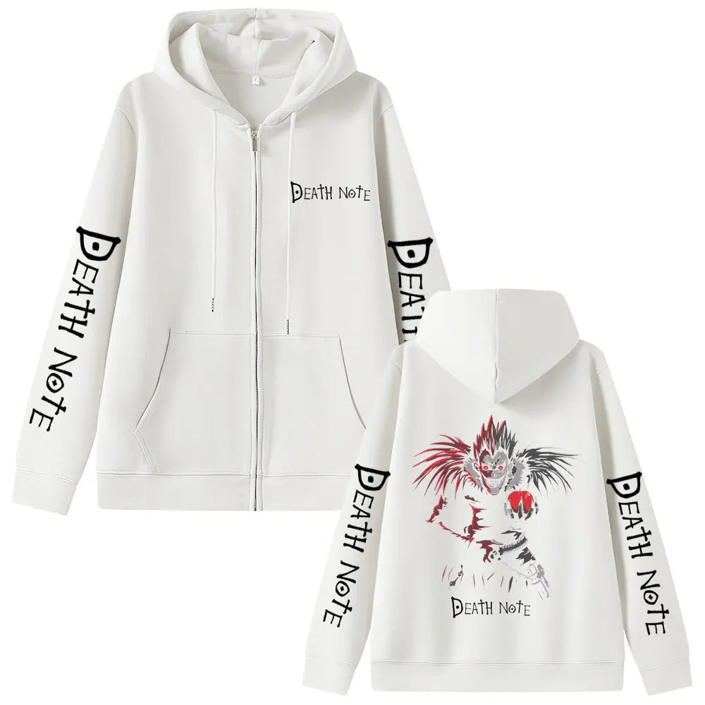 Anime Death Note Ryuk Graphic Zipper Hoodie Men Women Clothing Fashion Vintage Oversized Jacket Men's Cartoon Manga Merch Coat