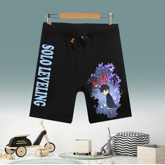 Summer Anime Solo Leveling Print Men's Shorts Sport Five-Point Shorts Women's Oversized Casual Basketball Gym Quick-drying Pants