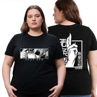 Plus Size T Shirts Fashion Summer Funny Anime Satoru Gojo Jujutsu Kaisen T Shirt Short Sleeve Sport Casual T Shirt Sport Tops