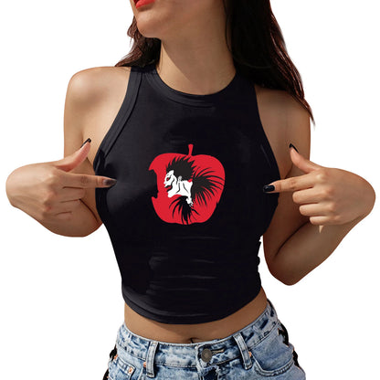 Death Note Graphic Sexy Women Shoulder-Off Crop Top Casual Japanese Anime Sleeveless Tank Tops Fashion Streetwear Y2K T-Shirts