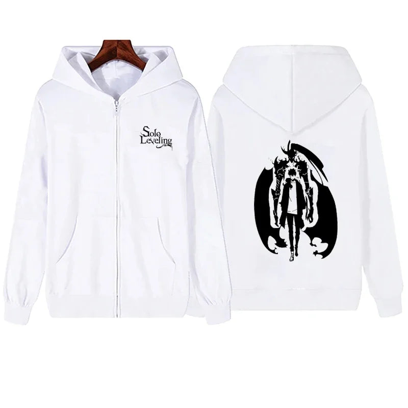 Anime Solo Leveling Printed Zipper Hoodies Women Men Autumn Winter Casual Harajuku Coat Fashion Fleece Long Sleeve Jacket Hoodie
