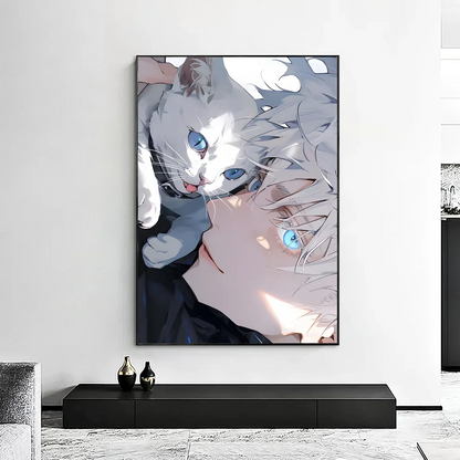 Jujutsu Kaisen Satoru Gojo Poster Minimalist Aesthetics Print Canvas Painting for Living Room Modern Home Decor