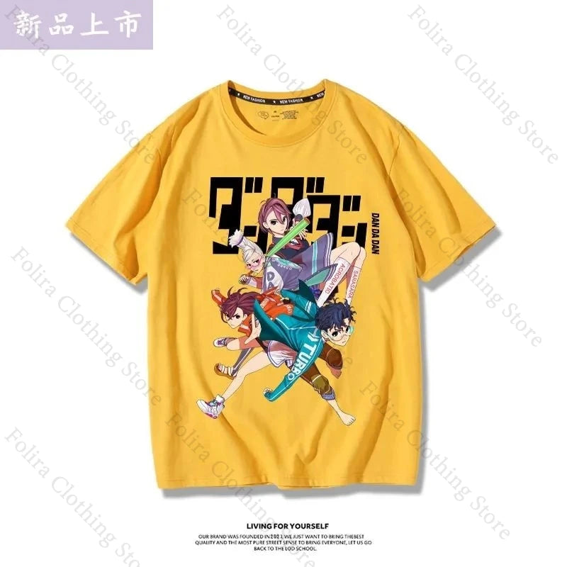 2025 Anime DAN DA DAN Printing T-shirt Cotton Summer Tops Short Sleeve Tee Casual Men Women T-shirts Men's Clothing
