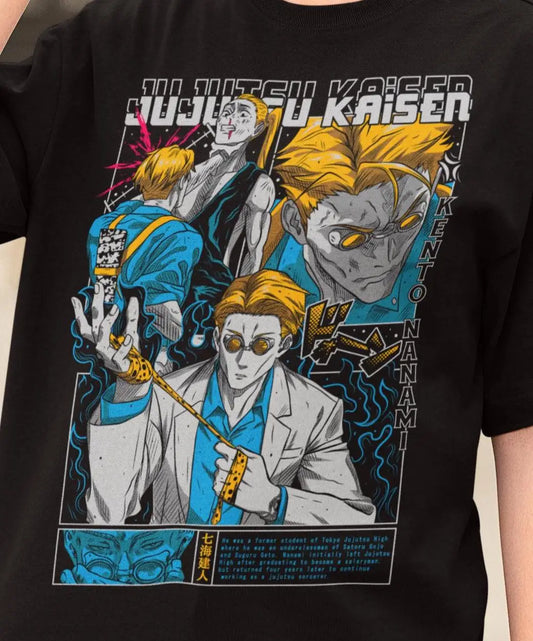 Jujutsu Kaisen Anime Nanami Summer Men Women T-Shirt Harajuku Vintage Short Sleeve Loose Oversized Casual Fitness Comfort Y2k