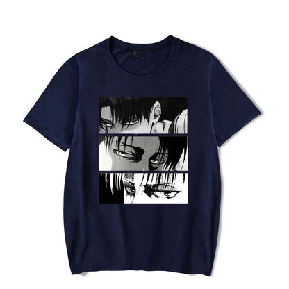Women T-shirts Japanese Anime Attack On Titan Levi Ackerman Eye Punk Tops Summer Harajuku Oversized Gothic Short Sleeve T-shirt