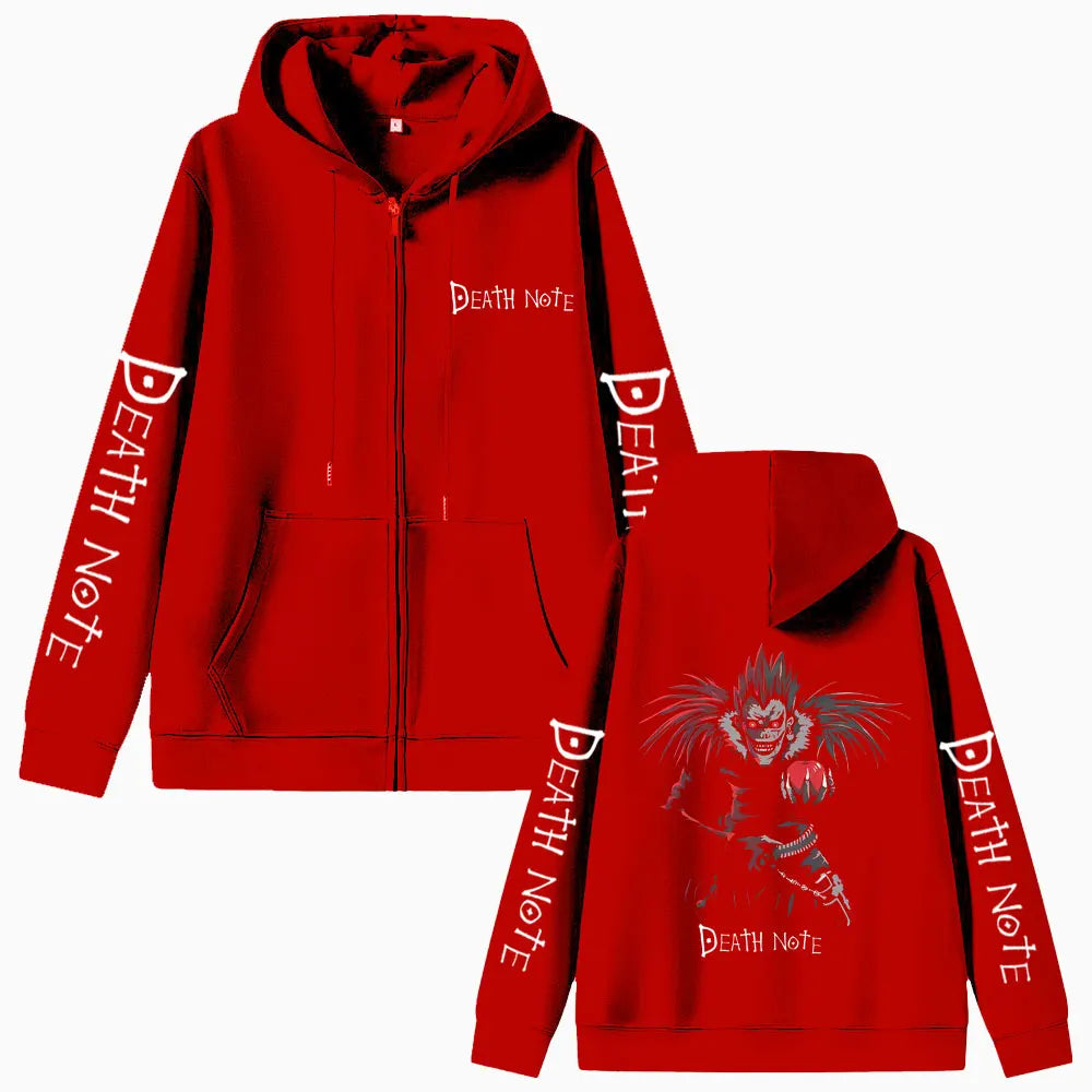 Anime Death Note Ryuk Graphic Zipper Hoodie Men Women Clothing Fashion Vintage Oversized Jacket Men's Cartoon Manga Merch Coat