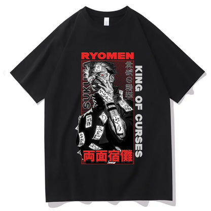 Men's Japanese Jujutsu Kaisen Geto Suguru cartoon anime Harajuku printed short-sleeved T-shirt casual wear