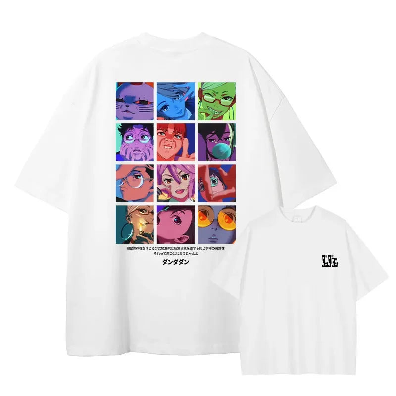 DanDaDan T Shirt Anime Oversized Vintage Washed T-shirts Streetwear Retro Manga Ayase Momo Takakura Ken DTG Printing Top Tee Men