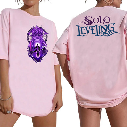 Solo Leveling Statue of God Extra Large T-shirt O-Neck Short Sleeve Fashion Oversize Shirts