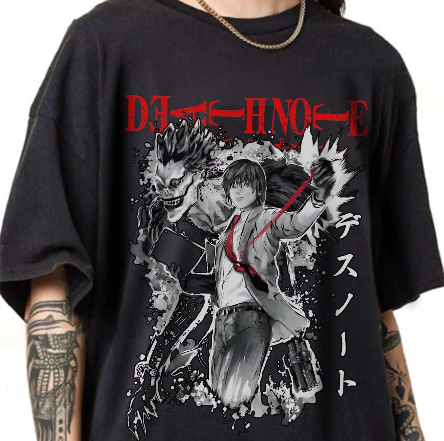 Classic Anime Women T-shrits Misa Amane Inspired Anime Death Note T-shirt Black Anime Gift Oversized Street Hip Hop Short Sleeve