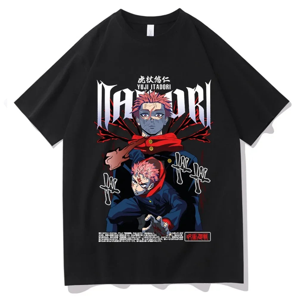 Men's Japanese Jujutsu Kaisen Geto Suguru cartoon anime Harajuku printed short-sleeved T-shirt casual wear
