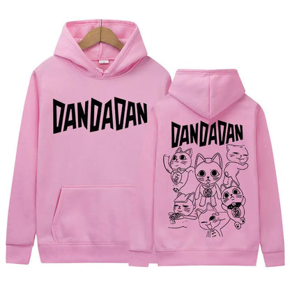 Japanese Anime Dandadan Okarun Dan Da Dan Graphic Hoody Funny Cat Style Men Women Fleece Sweatshirt Y2K Vintage Harajuku Hoodies