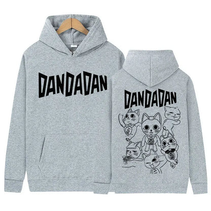Japanese Anime Dandadan Okarun Dan Da Dan Graphic Hoody Funny Cat Style Men Women Fleece Sweatshirt Y2K Vintage Harajuku Hoodies
