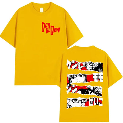 Japan Anime Dandadan Okarun Dan Da Dan Graphic Cover T Shirt Men Women Vintage Oversized T-Shirt O-Neck High Quality Cotton Tees