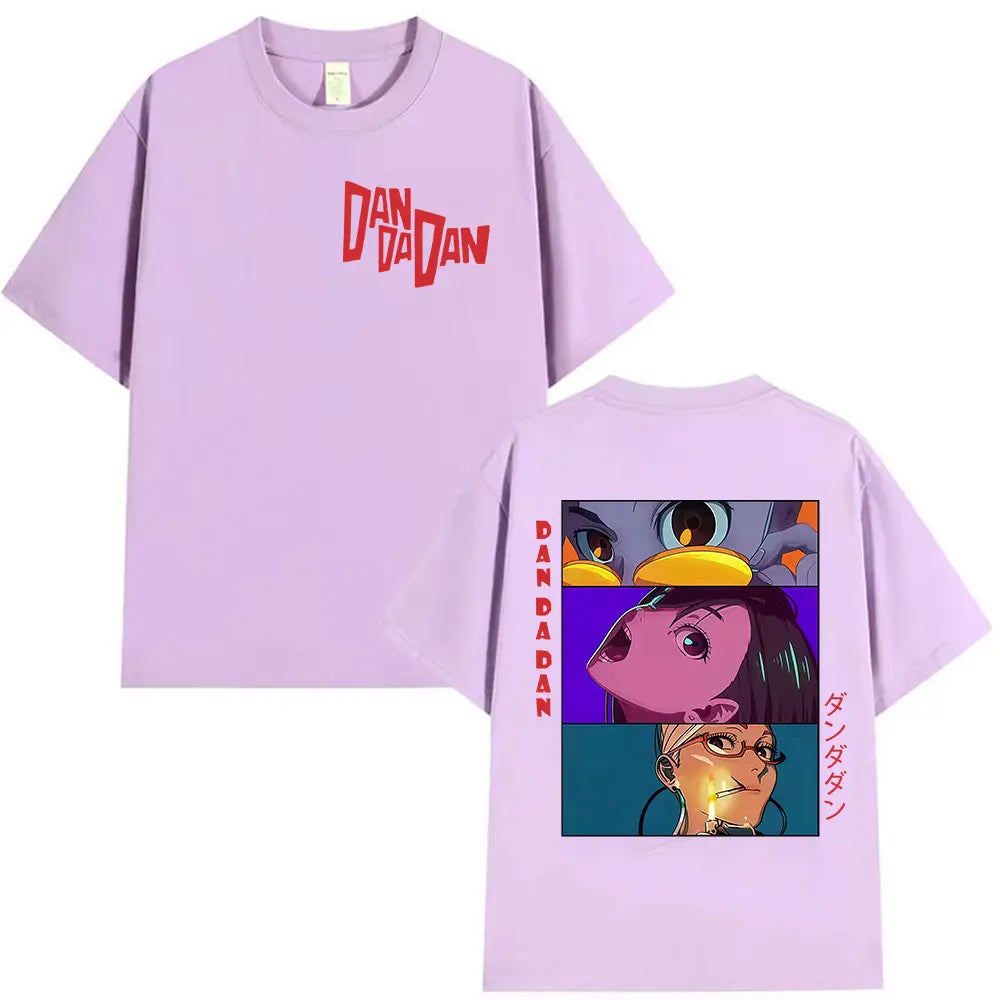 Japan Anime Dandadan Okarun Dan Da Dan Print Tee Shirt Mens Women Vintage Aesthetic T-shirt Fashion High Quality Cotton T Shirts