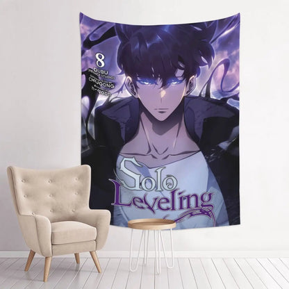 Anime Solo Leveling Tapestry Bohemian Polyester Wall Hanging Wall Decor Background Cloth Witchcraft Tapestries